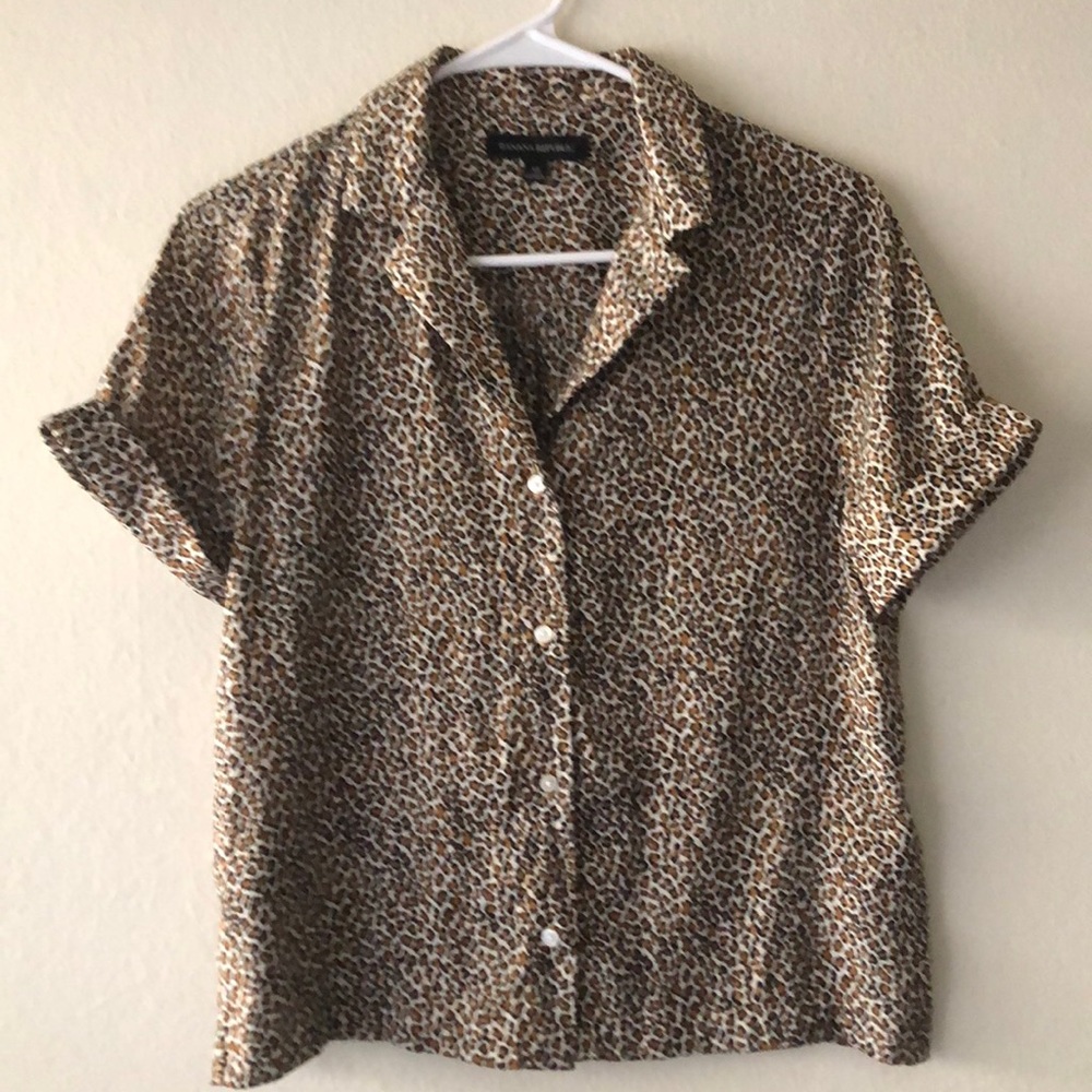 Banana republic leopard print button shirt